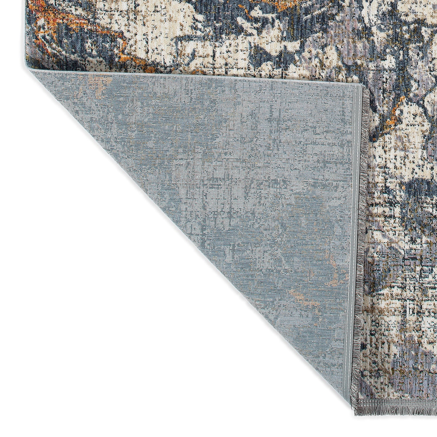 Modern Abstract Throw Rug, 1'10" x 2'6", Polyester, Stain-Resistant, Flat-Weave, Living Room Grey Multi