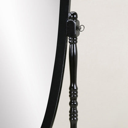 Elegant Black Queen Anna Cheval Mirror with Wood Frame for Traditional Décor