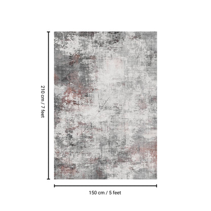 5' x 7' Washable Non-Slip Area Rug for High-Traffic Rooms, Durable Polyester Pile, Ivory Multi