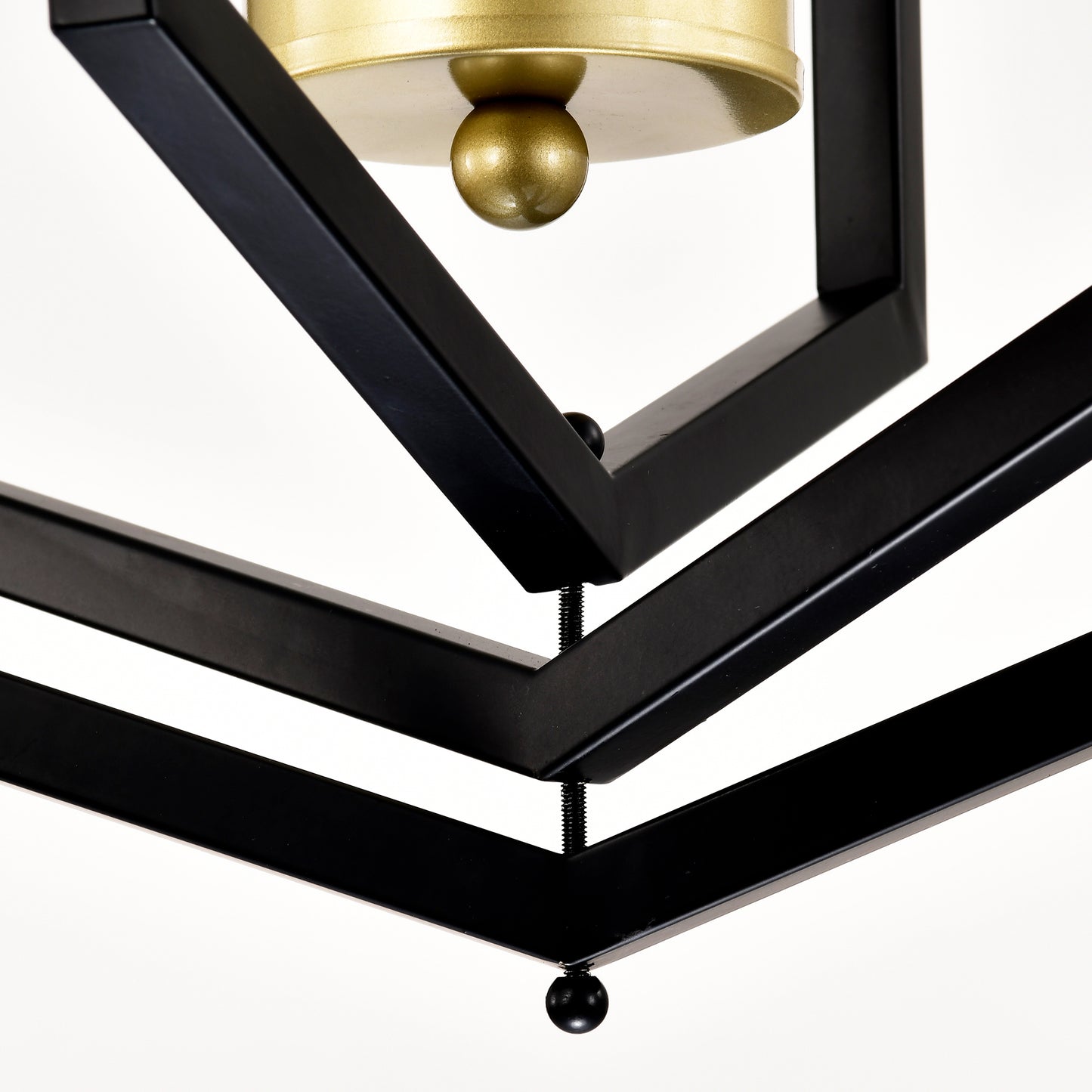 4-Light Modern Pendant Chandelier for Dining Room and Kitchen, E12 Bulbs Not Included Matte Black + Gold
