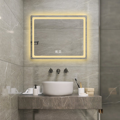 36-Inch LED Lighted Anti-Fog Bathroom Vanity Mirror in Crystal Finish with Smart Controls and Easy Installation