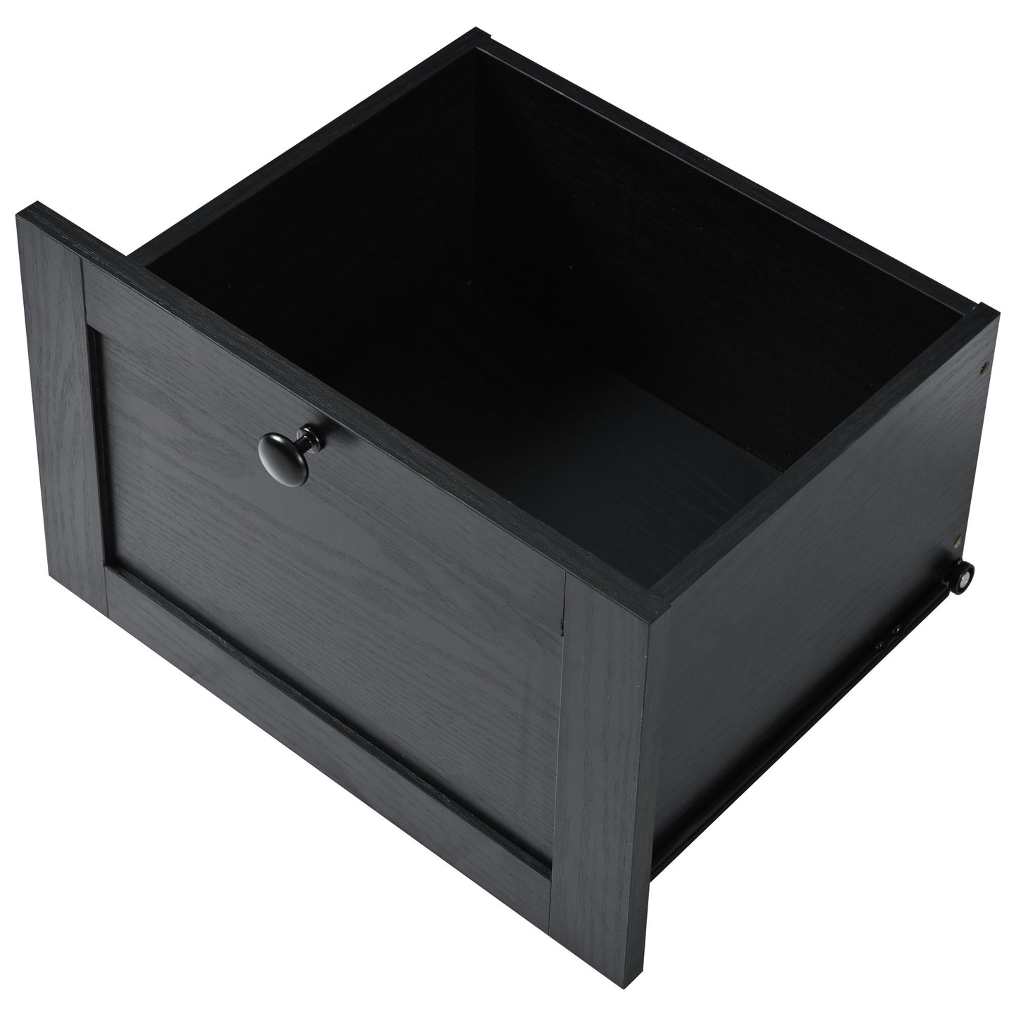 54.5" Rustic Farmhouse Kitchen Island with Power Outlet, Internal Storage, Drop Leaf, and Rolling Wheels for Home and Dining Room - Black