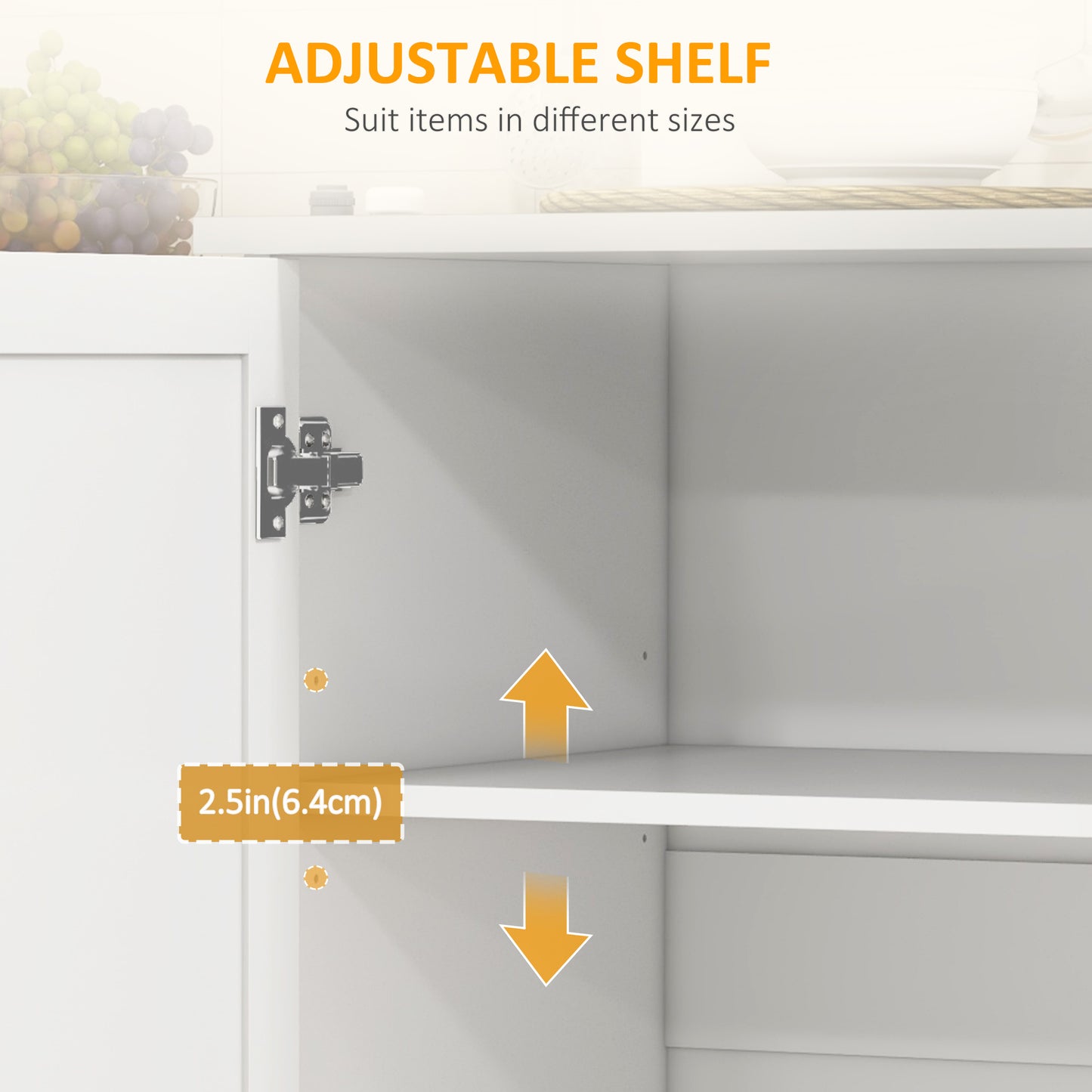 Rolling White Kitchen Island Cart with Stainless Steel Top, Storage Drawers, and Wheels