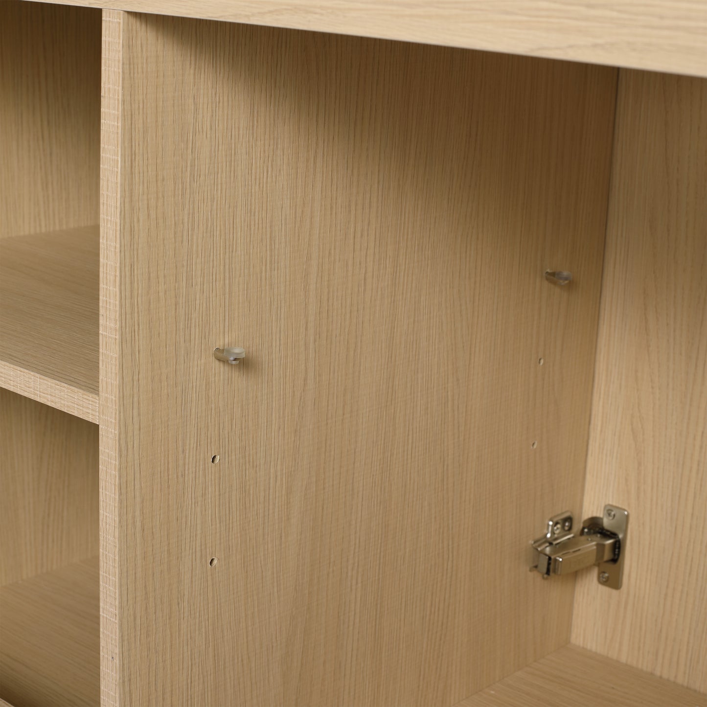 Modern 48" Freestanding Oak Bathroom Vanity with White Resin Sink & Soft-Close Doors