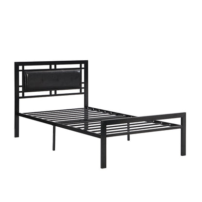 Sturdy Twin Metal Bed Frame - Modern Black Design with Easy Assembly and No Box Spring Needed