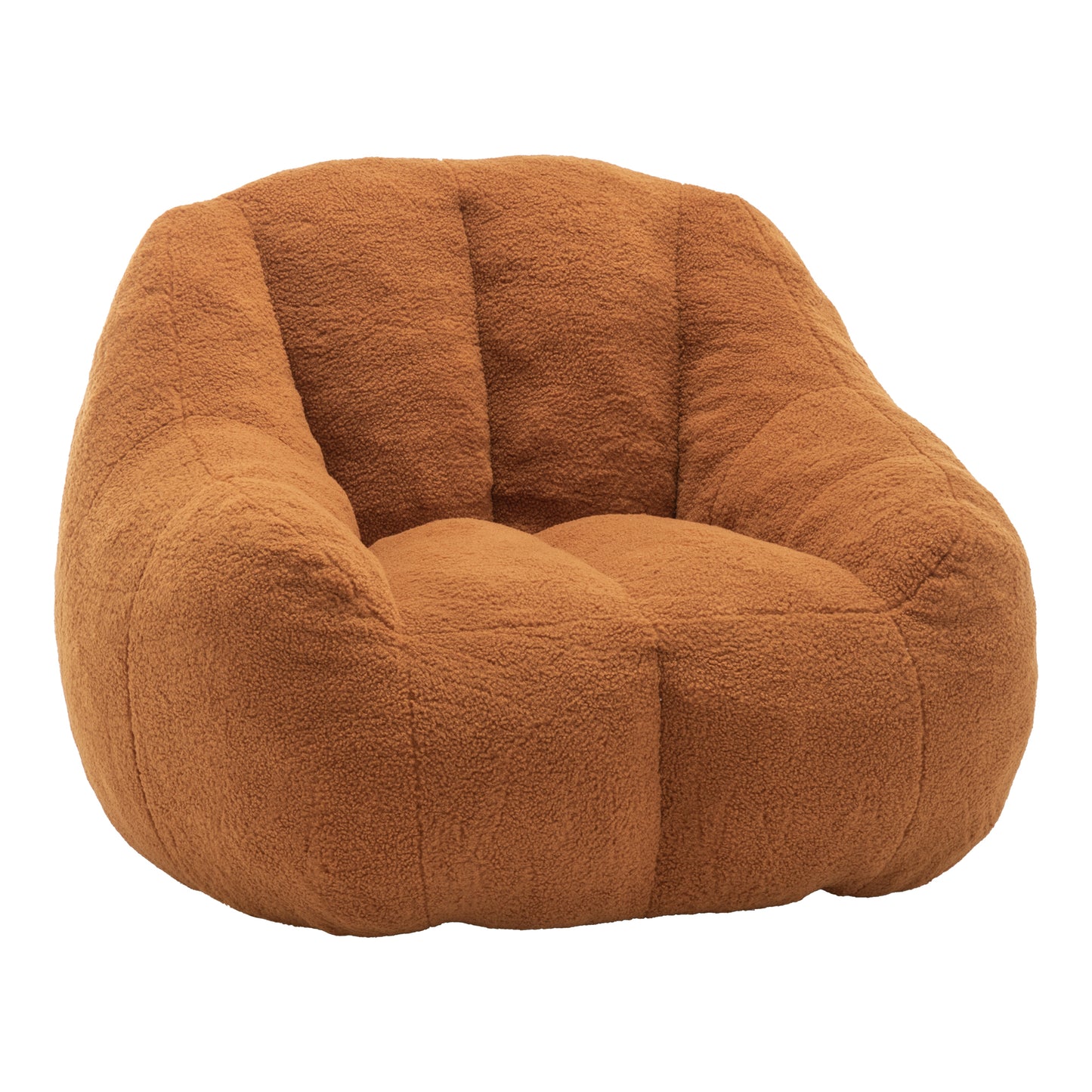 Memory Foam Faux-Fur Bean Bag Chair with Erg Back & Arms, 37.4x33.9x32.3 in, Ideal for Dorm Rooms Yellow