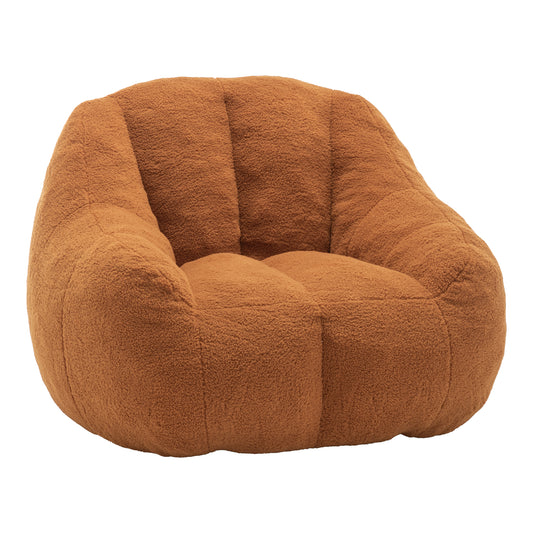 Memory Foam Faux-Fur Bean Bag Chair with Erg Back & Arms, 37.4x33.9x32.3 in, Ideal for Dorm Rooms Yellow