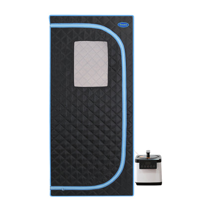 Full Body Portable Steam Sauna Tent for Home Spa Large 31.5in Square 68.9in 1000W 2.6L Pot FCC Black