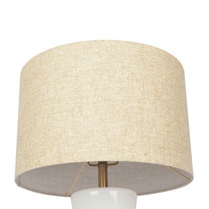 24.5-Inch Cascading Glass Table Lamp with Golden Brass Base, Modern Living Room Accent Light, Off White