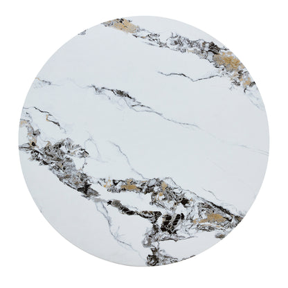 Round Dining Table 42Inch For Four To Six Modern MDF White