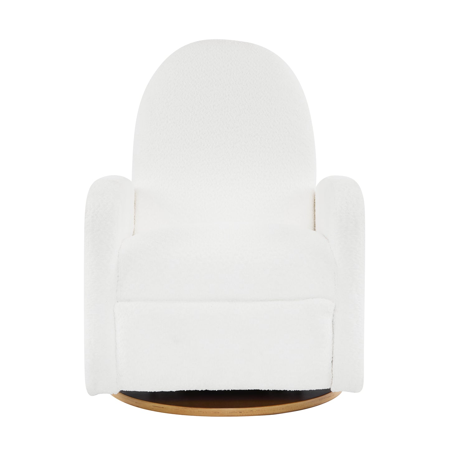 Swivel 360 and Glider Recliner Chair, Contemporary Boucle, 26in L x 34.75in W, Solid Wood Base, Beige