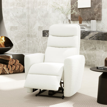 35.5-Inch High-Back Power Recliner Chair with Deep 39in Seat, Boucle Upholstery for Home, Boucle White