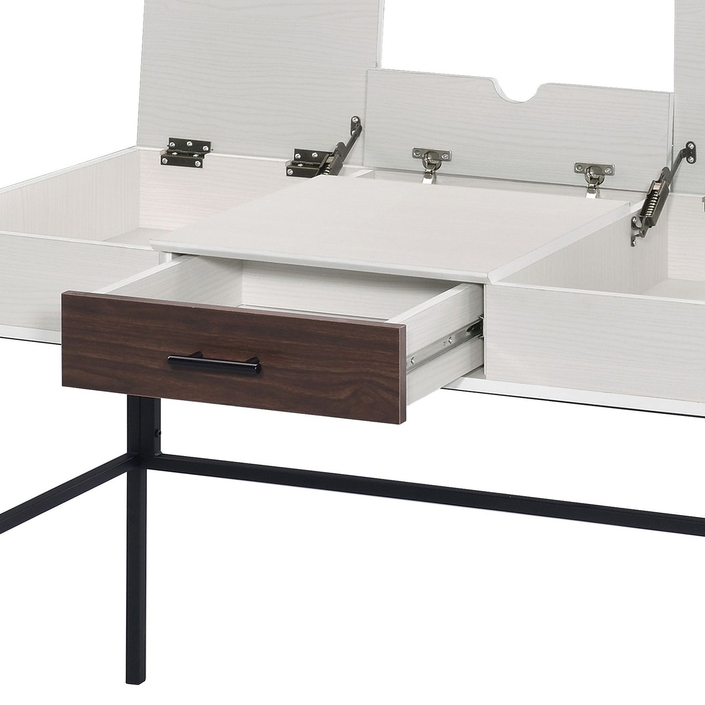 Industrial Chic Writing Desk with Built-in USB Charging Port