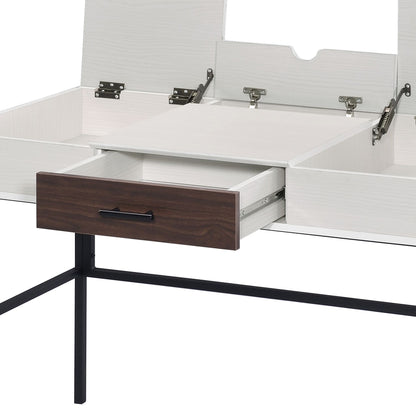 Industrial Chic Writing Desk with Built-in USB Charging Port