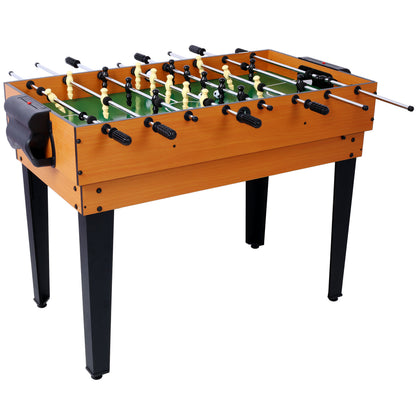 5-in-1 Game Table: Billiards, Ping Pong, Foosball, Basketball, Push Hockey; 43x24x32 in MDF+Steel Brown/Red