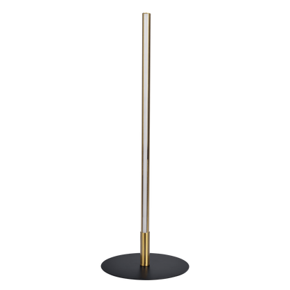 LED Table Lamp with On/Off Switch, 7-Inch Round Metal Base, 19-Inch Tall, Mid-Century Modern Lamp, Black