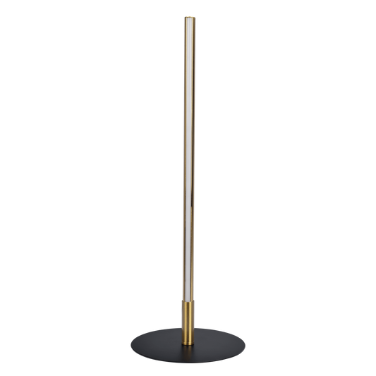 LED Table Lamp with On/Off Switch, 7-Inch Round Metal Base, 19-Inch Tall, Mid-Century Modern Lamp, Black