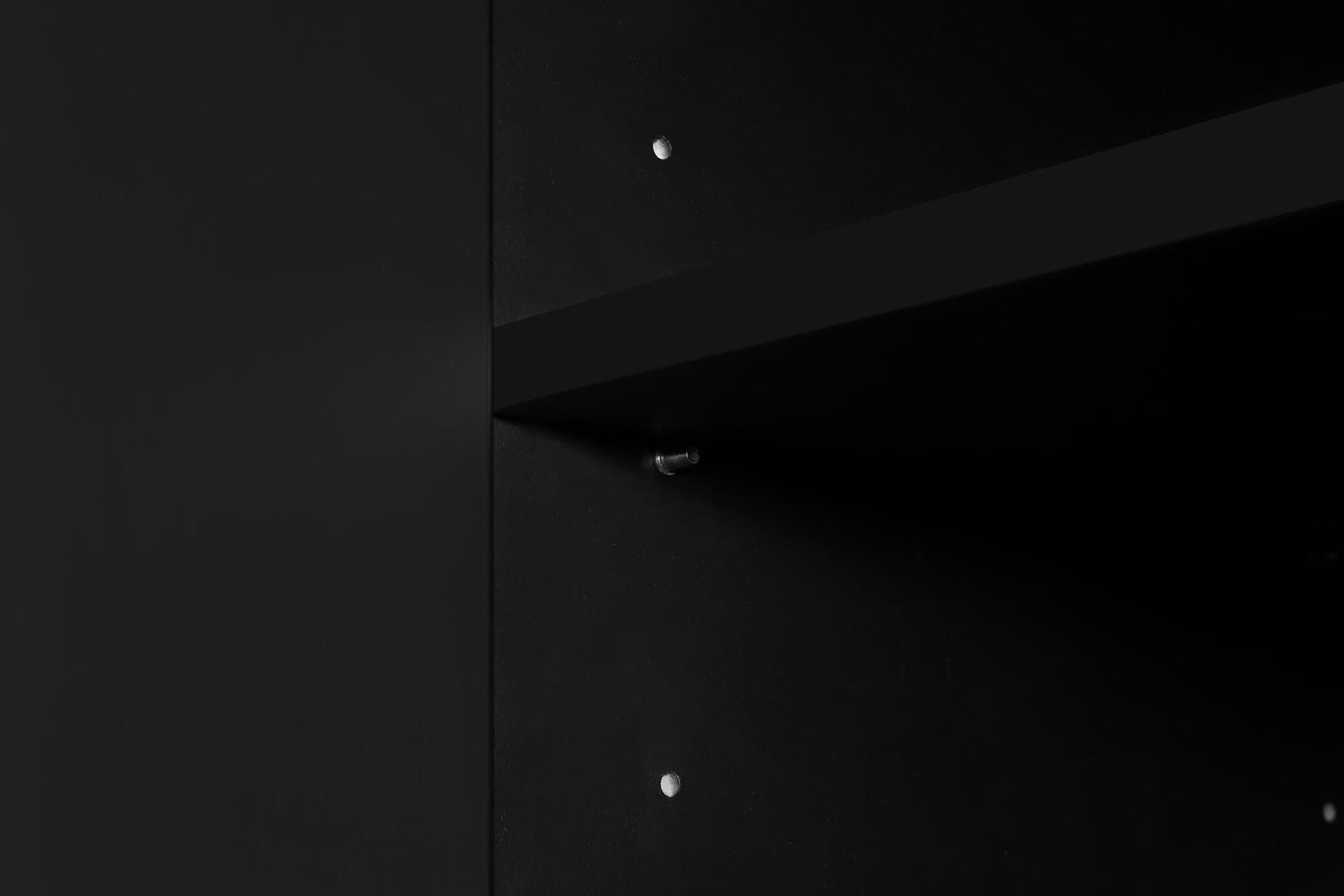 4-Door Sideboard Storage Cabinet for Living Room and Dining Room, Two Large Cabinets with Gold Handles and Adjustable Shelf, Black