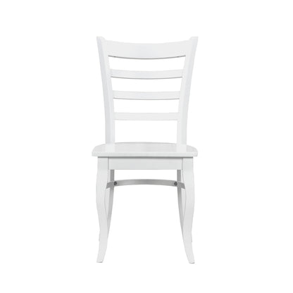 Dining Table 4 Ladder Back Chairs 5 Piece White Finish
