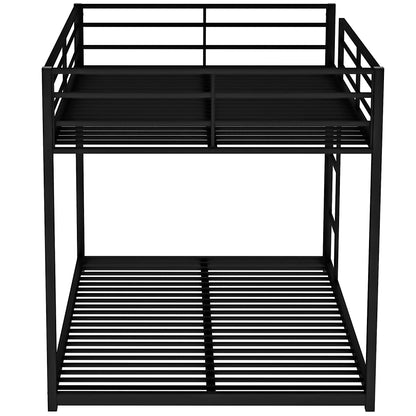 Stylish Black Full Over Full Metal Bunk Bed with Convenient Ladder