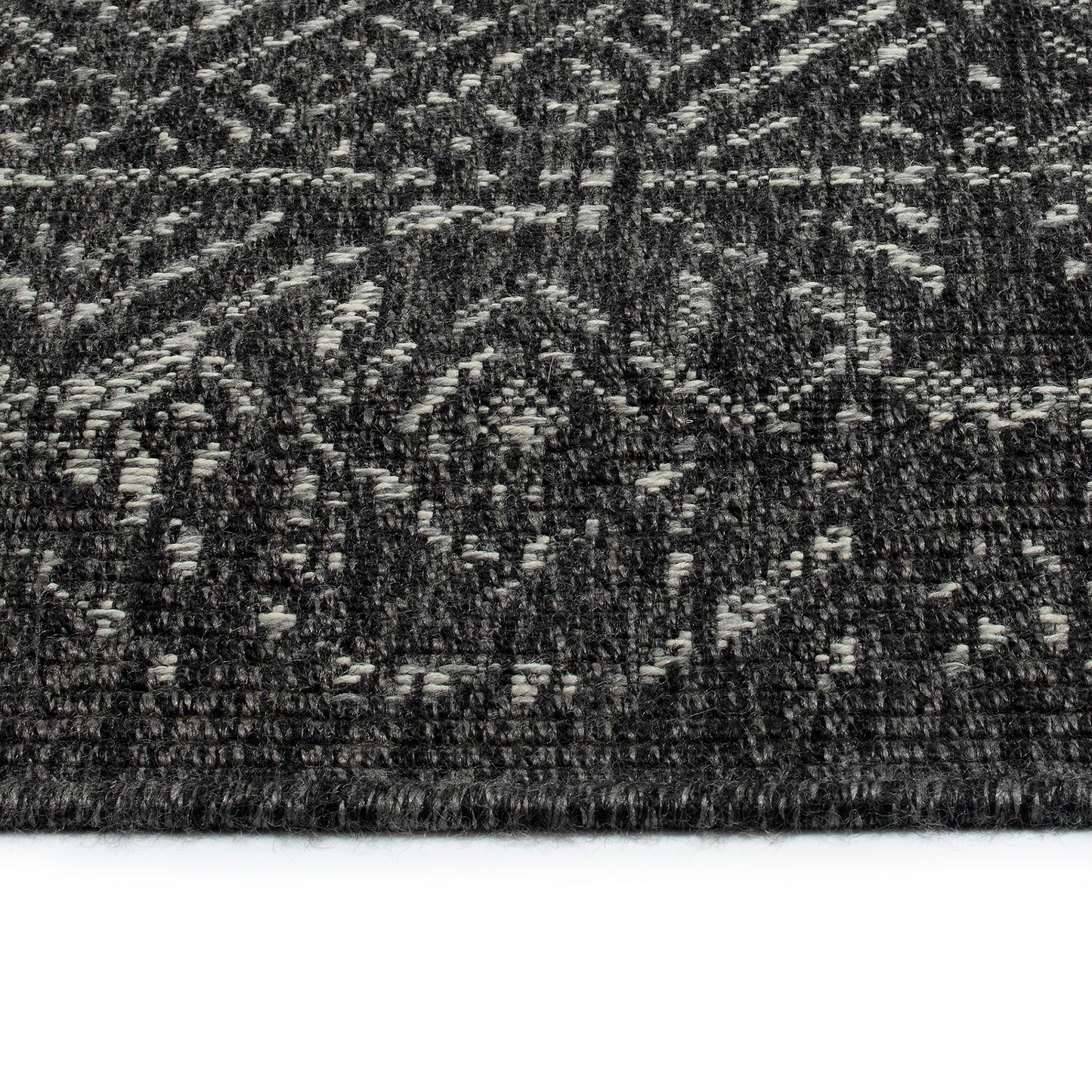 5'3" x 7'6" Rectangle Area Rug - Modern Geometric, Textured High-Low Loop, Polypropylene Indoor Charcoal