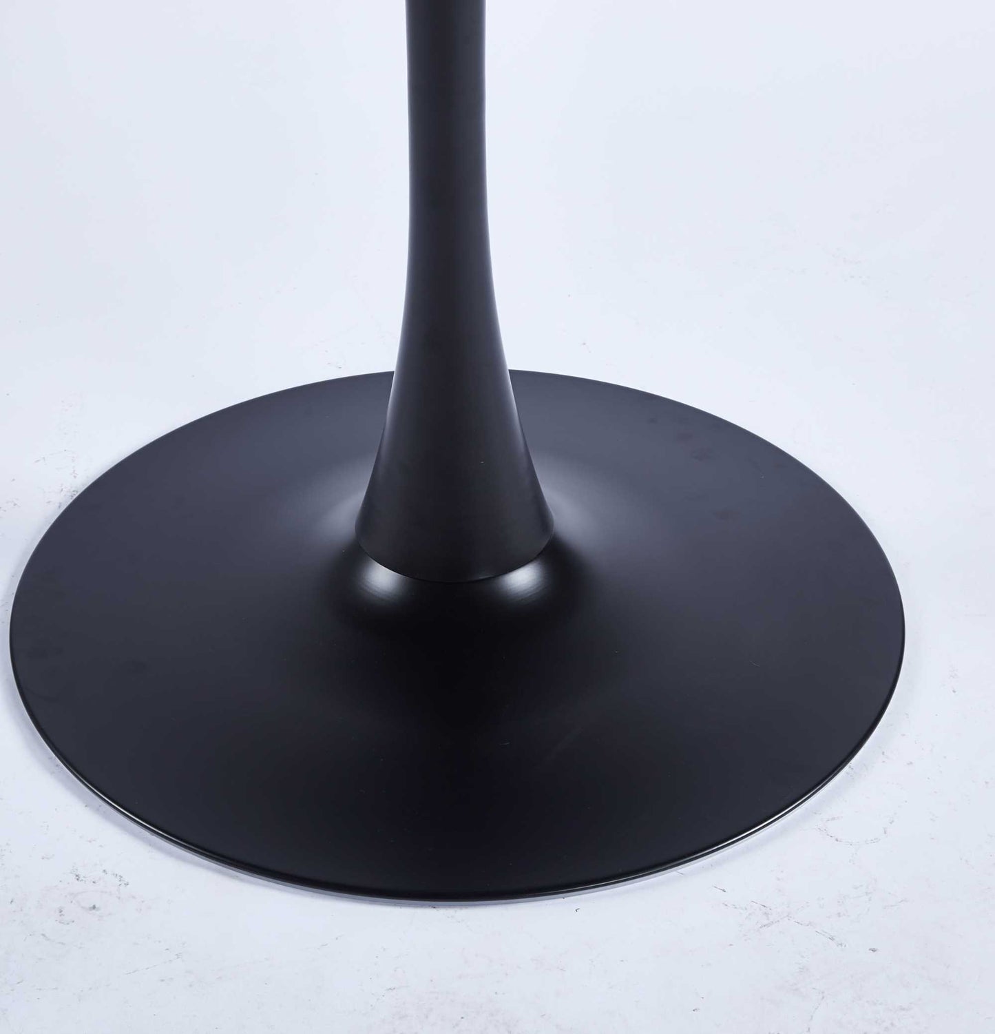 Round Dining Table 42in Pedestal MDF Seats 4 6 Matte Black