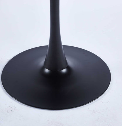 Round Dining Table 42in Pedestal MDF Seats 4 6 Matte Black