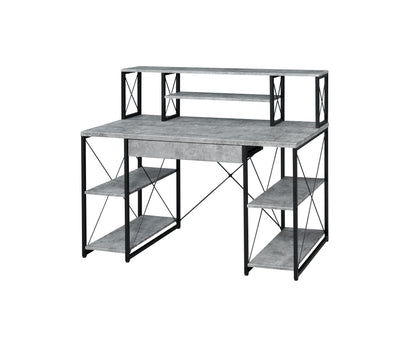 Modern Gray Finish Versatile Writing Desk with Ample Storage