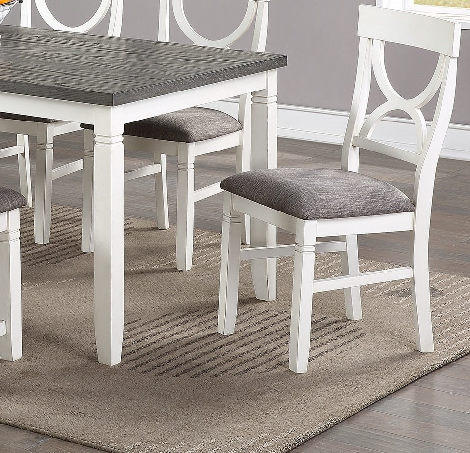 Six Piece Dining Set With 60 Inch Table And Chairs White