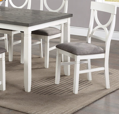 Six Piece Dining Set With 60 Inch Table And Chairs White