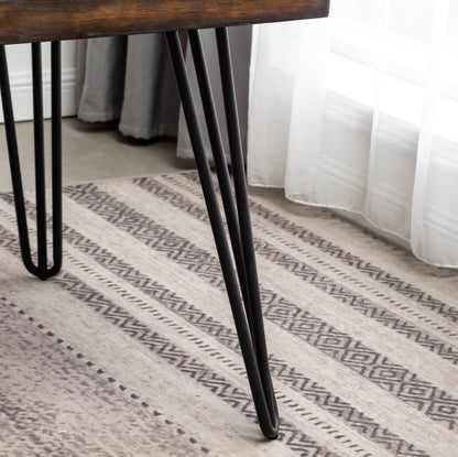 Industrial Metal Hairpin Dining Table Kitchen Rustic Pine