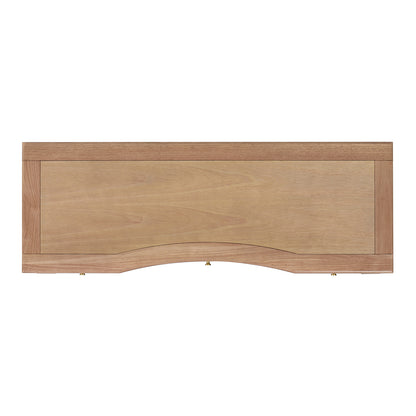 Elegant 55" Solid Wood Executive Desk with 3 Soft-Close Drawers in Natural Brown Finish