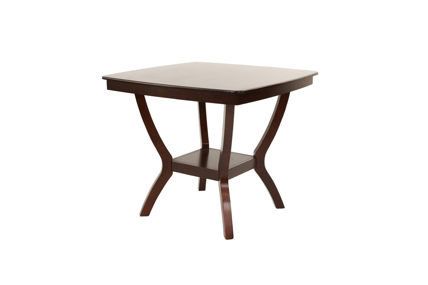 Formal Look Counter Height Dining Table w Shelve And 4x Side Chairs Solidwood Espresso Finish 5pc Set Dining Room Furniture