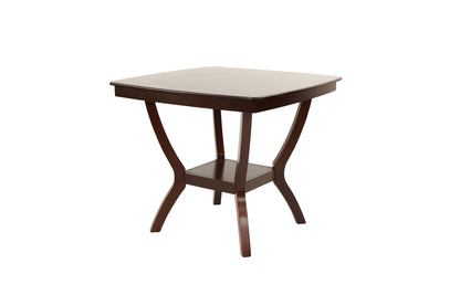 Formal Look Counter Height Dining Table w Shelve And 4x Side Chairs Solidwood Espresso Finish 5pc Set Dining Room Furniture