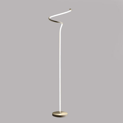 52.5-Inch LED Floor Lamp, Curvilinear S-Curve, 18W LED, 1100 Lumens, 3000K Angled, UL Listed Matte White