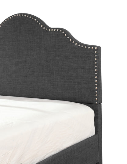Wallace & Bay Kopa Charcoal Gray Queen Upholstered Bed