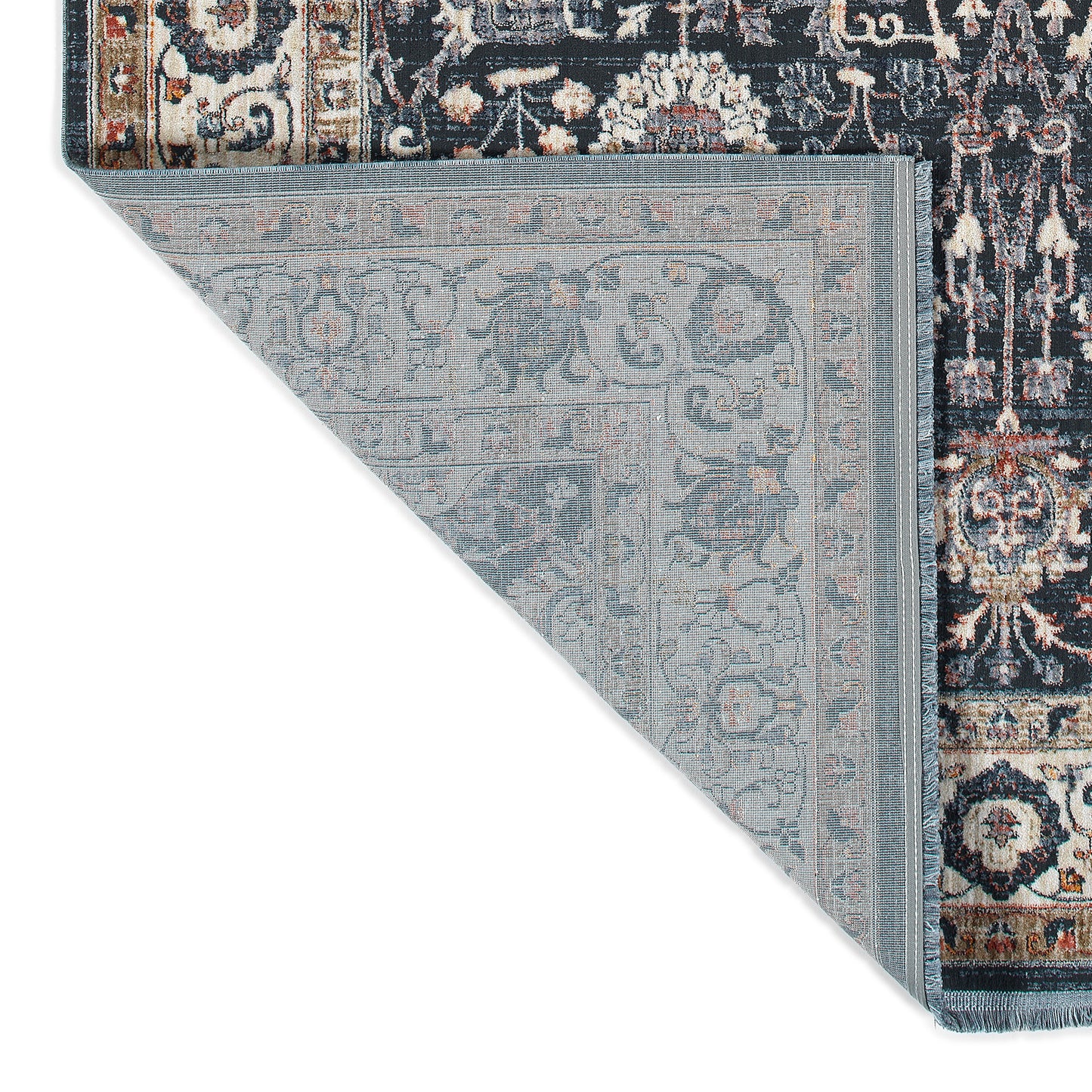 Transitional Oriental Cut-Pile Area Rug, 5ft3in x 7ft3in, Polyester, Power-Loomed, Indoor Multi
