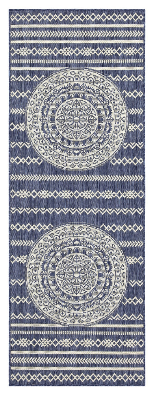 Indoor/Outdoor Area Rug, 5'3" x 7'3", Polypropylene, Stain-Resistant, Easy-Clean, Pet & Kid Friendly Blue