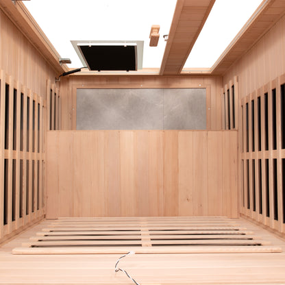 1-Person Hemlock Far-Infrared Indoor Sauna with Front-Door Heating Panel, Low EMF, Bluetooth Natural