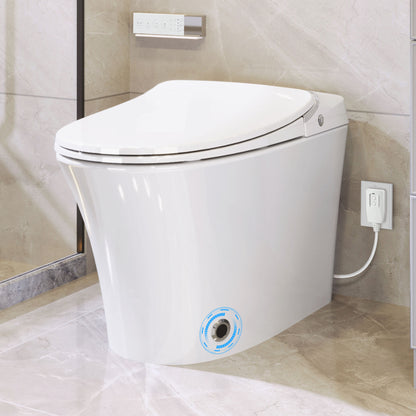 Ultimate Luxury Bidet Toilet with Warm Water Dryer, Heated Seat, Remote Control, LED Night Light, and Smart Flushing Technology