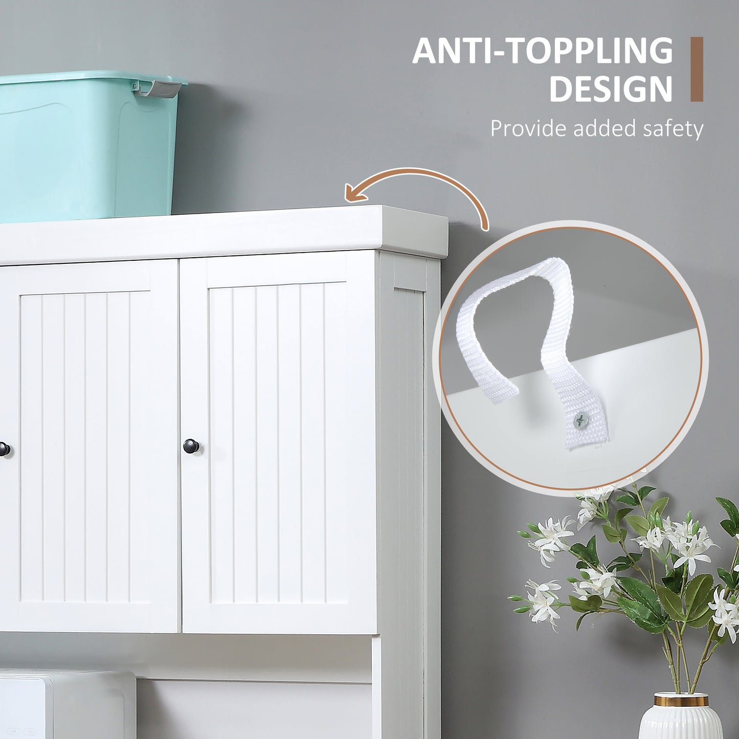 Modern 71" White Kitchen Buffet with Hutch, Multi-Functional Storage Cabinet and Microwave Countertop