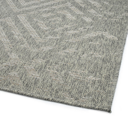 2x3' Throw Rug - Textured High-Low Loop, Modern Geometric Southwestern, Indoor/Outdoor, Polypropylene, Multi