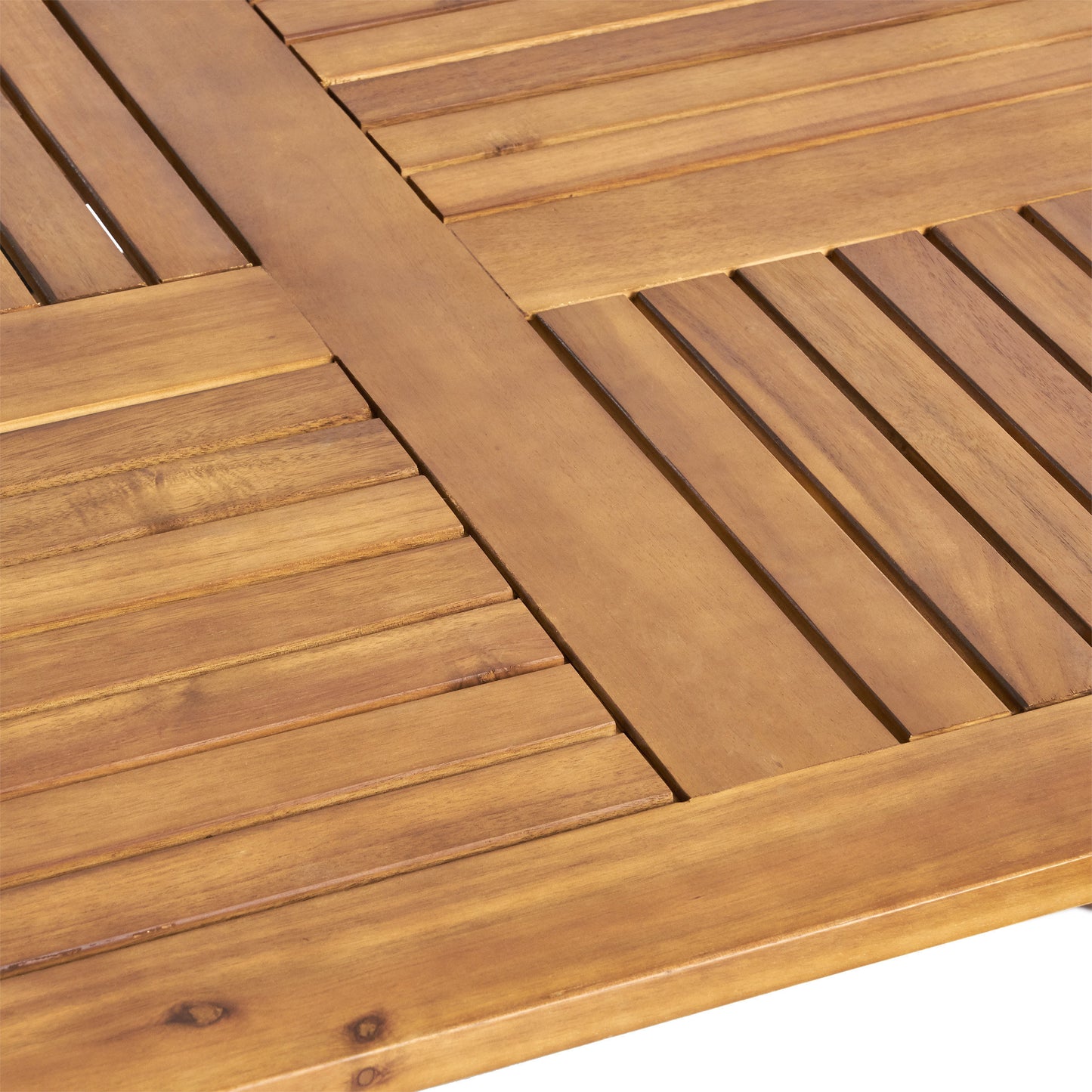 Acacia Wood 70in Outdoor Dining Table For Patio Teak Finish
