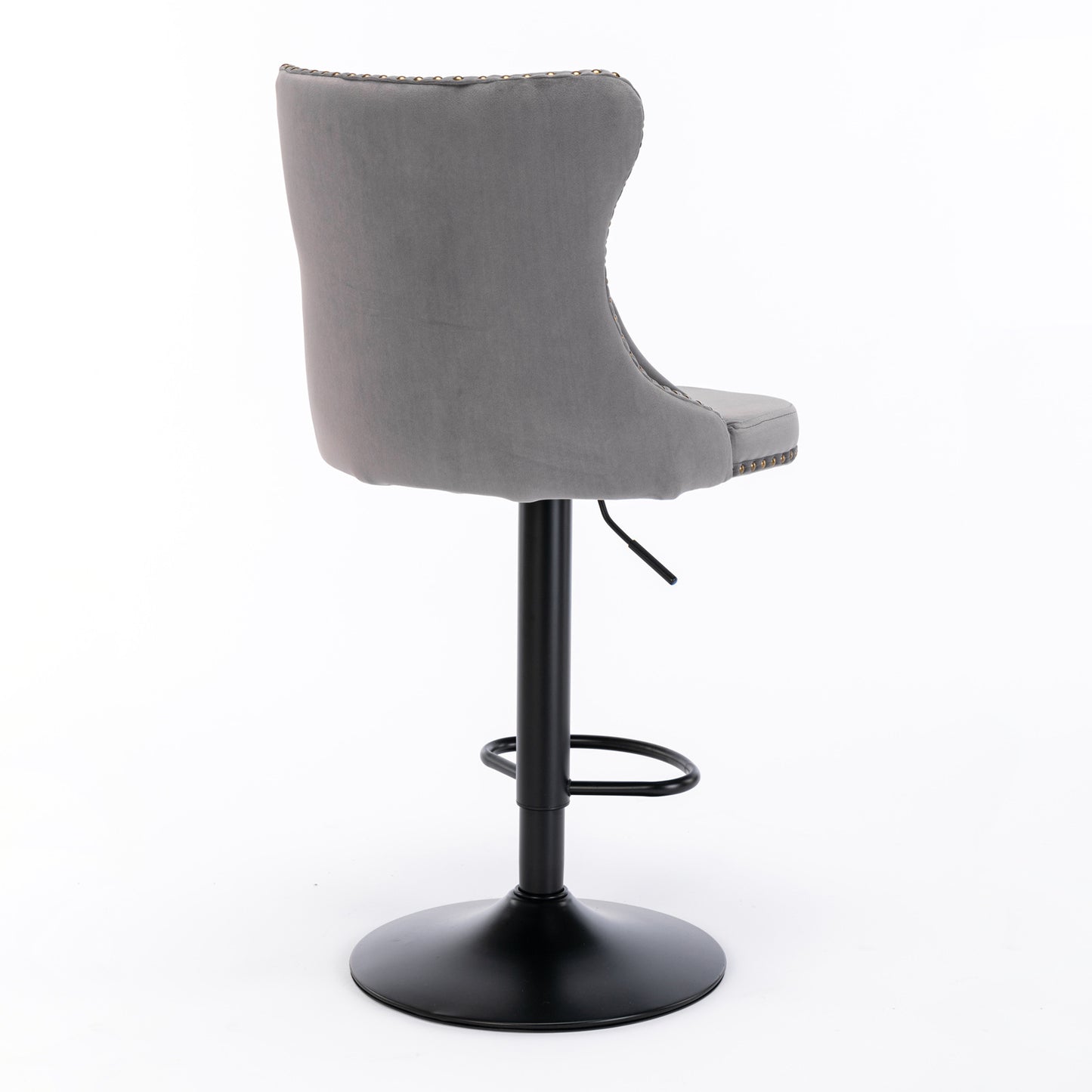 AA Velvet Swivel Bar Stools Adjustable 25 33 Gray Set of 2