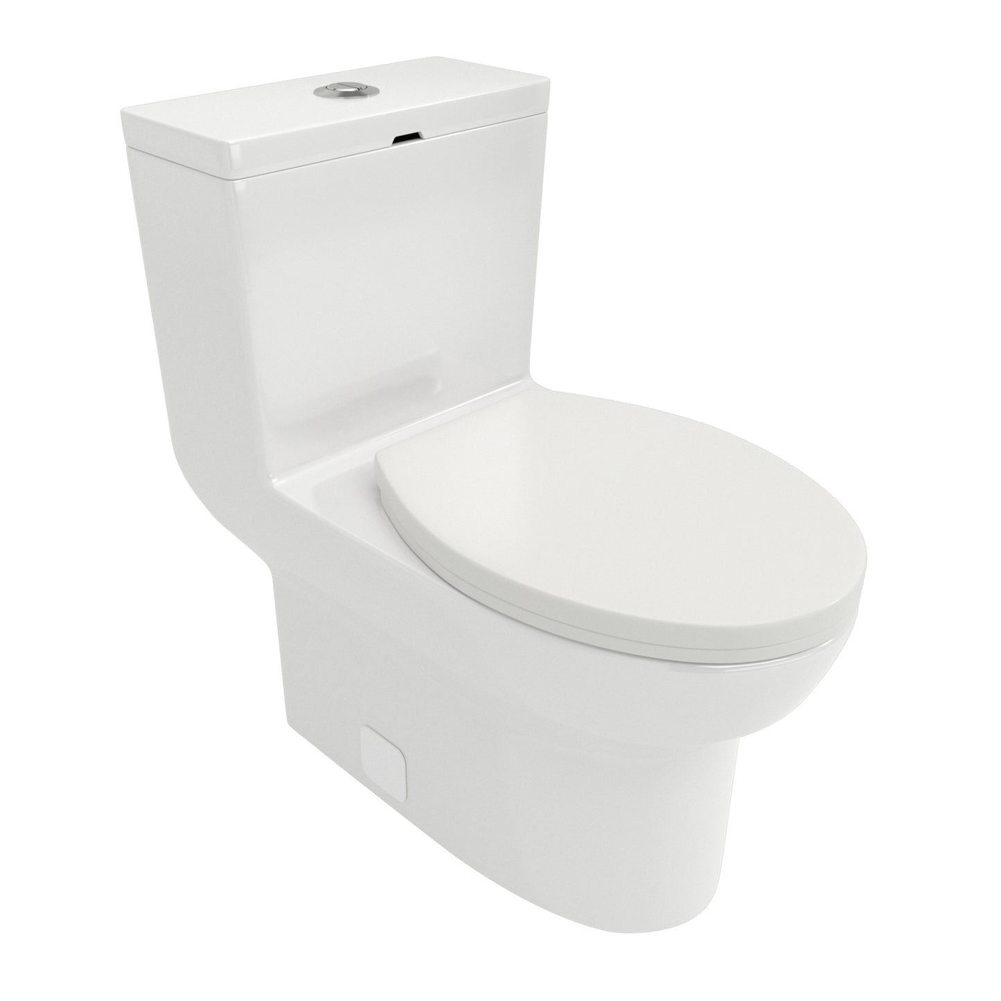Modern Ceramic One-Piece Toilet with Dual Flush and Soft-Close Seat