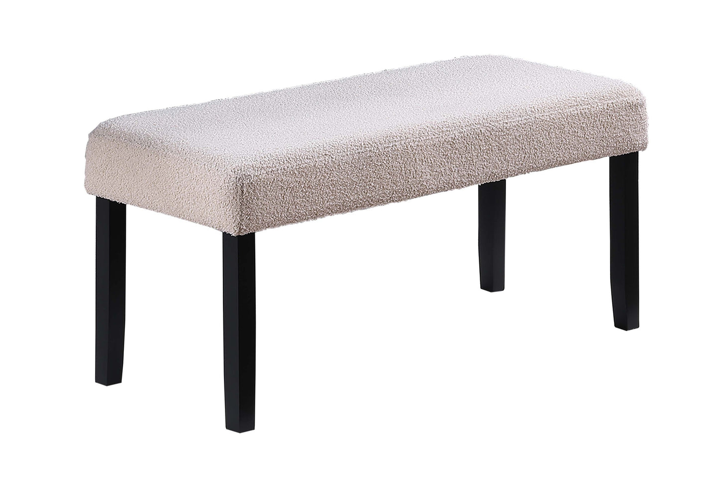 Dining Bench, 41L x16W x19H, Soft Fabric, Rubber Wood & MDF Frame, Modern Style, 1pc, Black