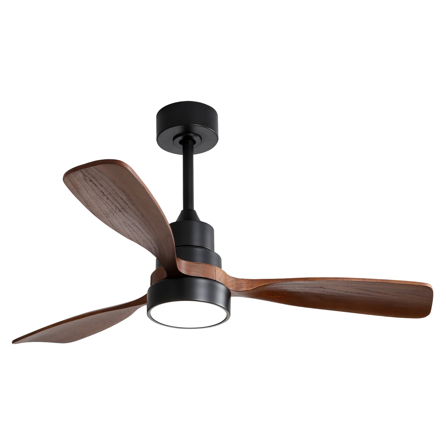 48-Inch Ceiling Fan with Light, Remote, LED 18W, Reversible DC Motor, 6-Speed Quiet for Living Room/Bedroom Walnut