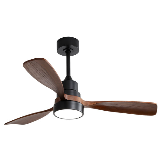 48-Inch Ceiling Fan with Light, Remote, LED 18W, Reversible DC Motor, 6-Speed Quiet for Living Room/Bedroom Walnut