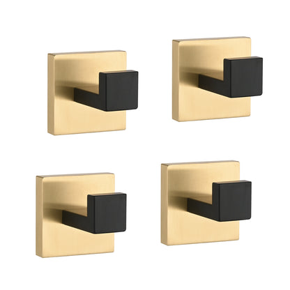 4 Pack Wall-Mounted Stainless Steel Bathroom Towel Hooks/Coat Hooks for Bathroom, Bedroom, Kitchen