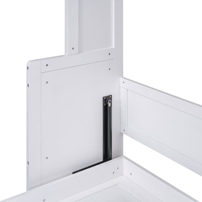 Versatile Queen Murphy Bed with Integrated Shelf in White
